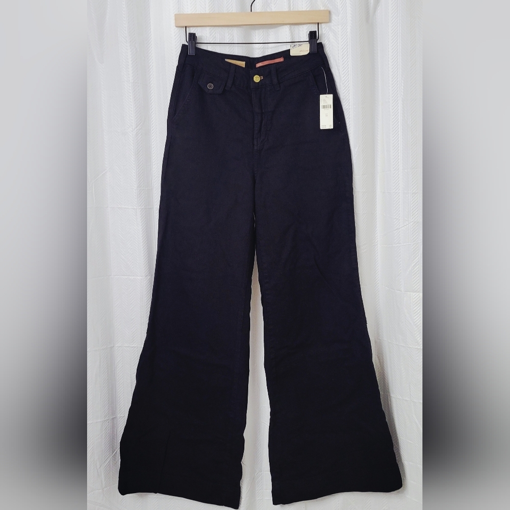 NWT Anthropologie Black Wide Leg Pants US Size 26